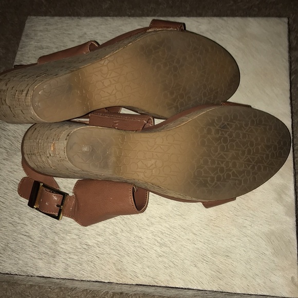 Calvin Klein Cork Wedge Sandals - Picture 9 of 9